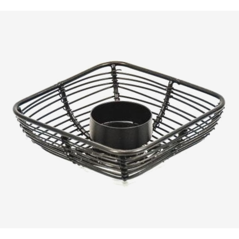 Staaldraad Vierkant - Kaarshouder - Theelicht - Zwart - HouseVitamin 