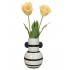 Vaas Strepen - Zwart Wit - 26x17x17cm 