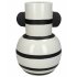 Vaas Strepen - Zwart Wit - 26x17x17cm 