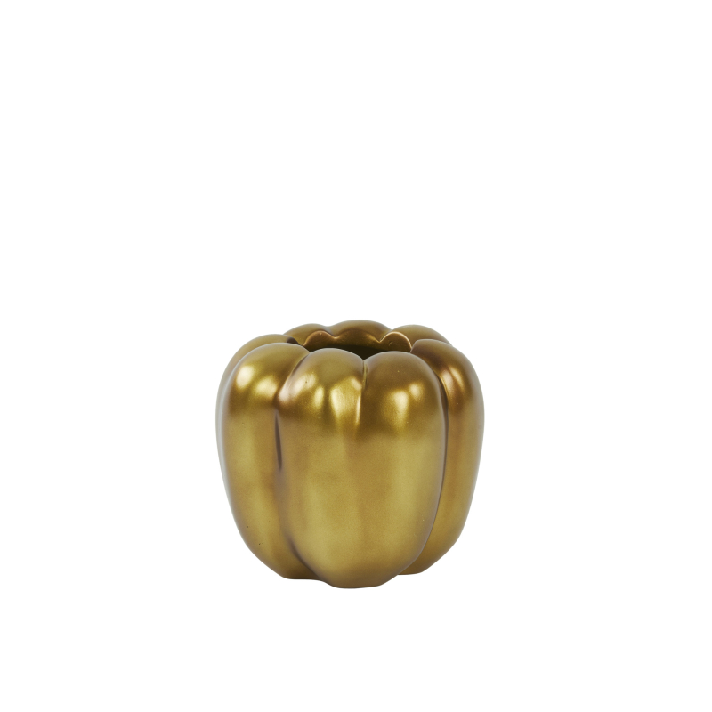 Vaas - Decoratie - 15x15x13.5cm - Paprika Goud