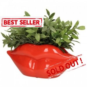 Bloempot - Planter Rode Lippen - 37.3x14.2x17 cm