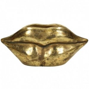 Bloempot - Planter Gouden Lippen - 28x10x12.5cm - klein