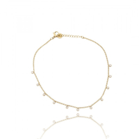 Enkelbandje - Steentjes - Goudkleurig - Chirurgisch Staal 