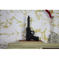 Pistool Kandelaar - Zwart - 12x12x5cm - HouseVitamin 