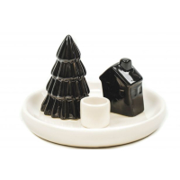 Kandelaar - Kerstboom-Huisje - Zwart - HouseVitamin