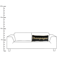 Kussen - Champagne - Zwart/ Goud - 8x30x80cm