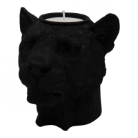 Kandelaar- Lady Leeuwenkop - Zwart -10x11x11cm - HouseVitamin