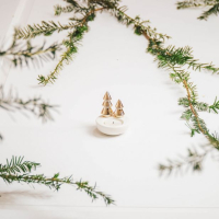 Theelichthouder - Kerstbomen - 8x8x9.5cm - HouseVitamin