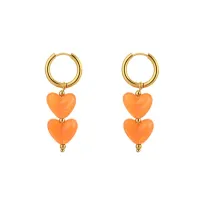 Hartjes oorbellen - Orange - JE18874