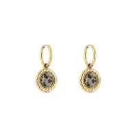 Oorbellen met natuursteen BOHO - Leopard - JE19484