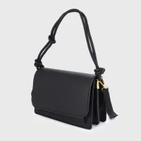 Zwart - Schoudertas crossbody tas met vakjes