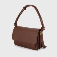 Bruin - Schoudertas crossbody tas met vakjes