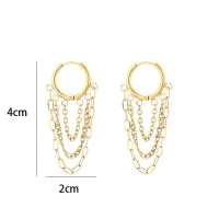 Oorbellen met kettingen - Gold - JE20464