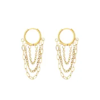 Oorbellen met kettingen - Gold - JE20464
