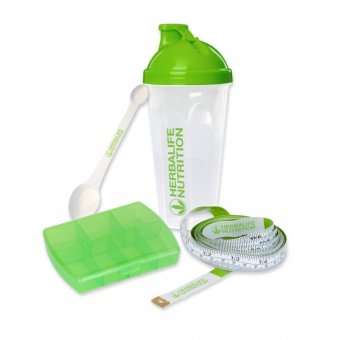 Set: Shaker, Meetlint, Maatlepel en Tabletten doosje 