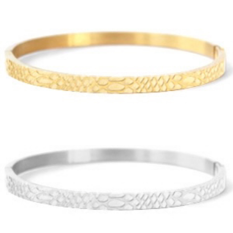 Snake print - Armband 4mm - Goud of Zilver