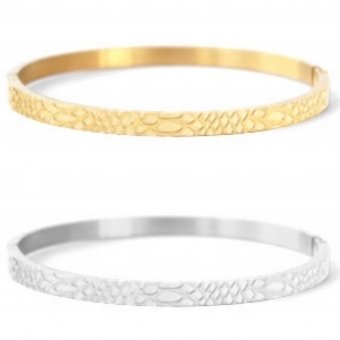 Snake print - Armband 4mm - Goud of Zilver