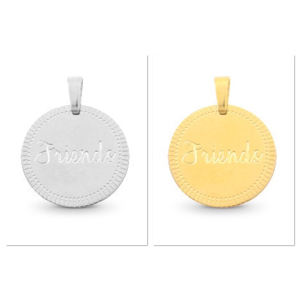 'Friends' - 15mm - Goud of Zilverkleurig - Stainless steel