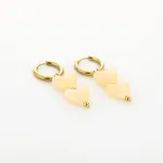 Hartjes oorbellen - Beige - JE18874