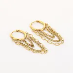 Oorbellen met kettingen - Gold - JE20464