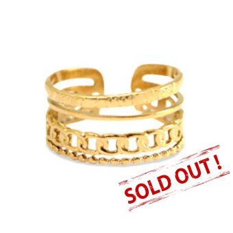 Goud - Ring - Stainless steel - (407)