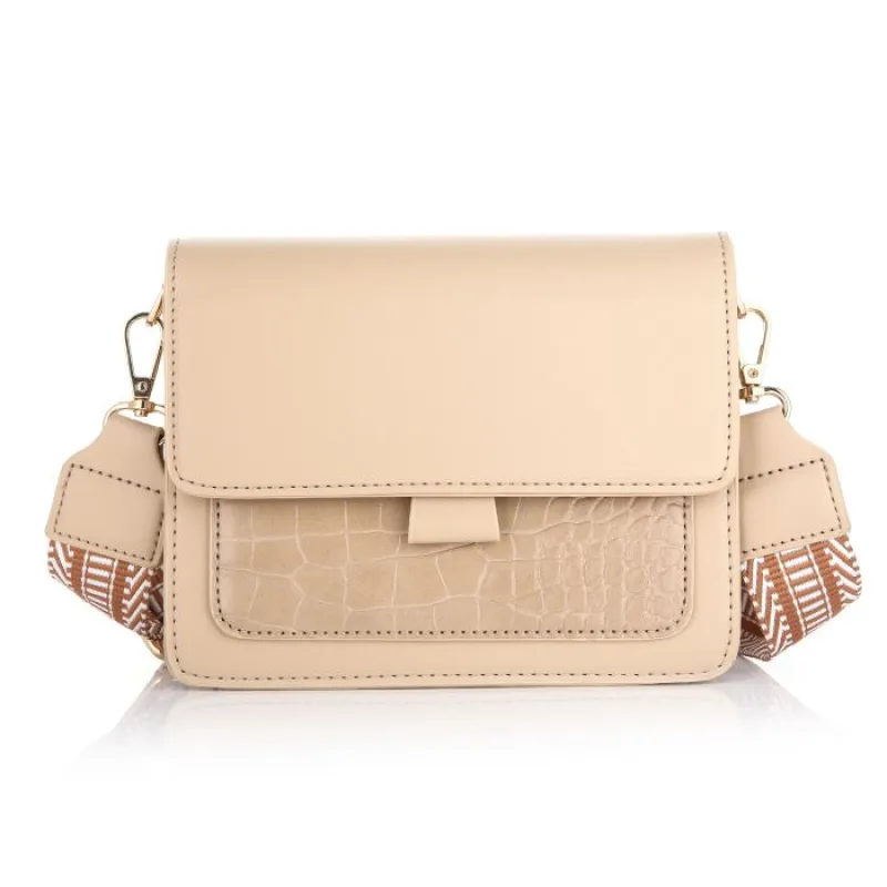 Croco Beige - Schouder Tas