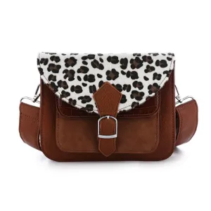 Brown - Dierenprint schouder tas 