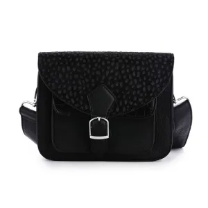 Zwart - Dierenprint schouder tas 