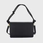 Zwart - Schoudertas crossbody tas met vakjes