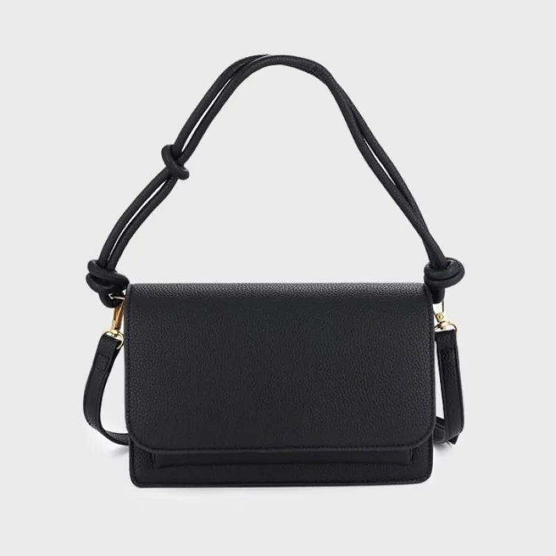 Zwart - Schoudertas crossbody tas met vakjes
