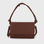 Bruin - Schoudertas crossbody tas met vakjes