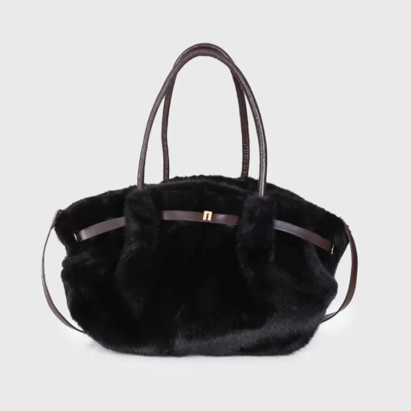 Coffee - Dames tas met faux fur