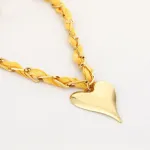 Stoffen ketting met hart - Yellow - JE17441