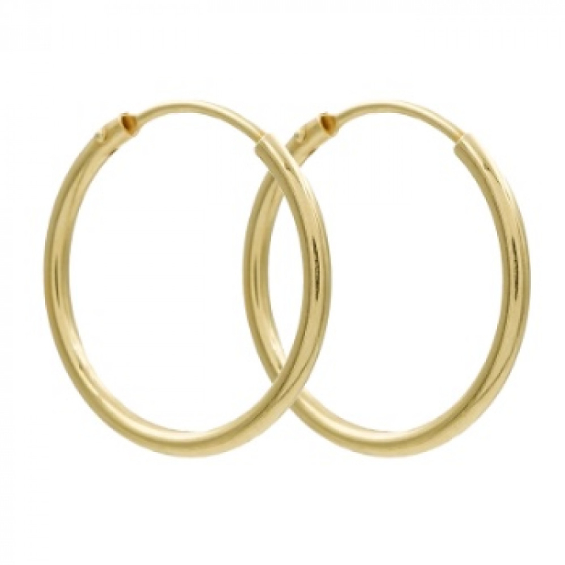 Oorbellen - Hoepels 32mm - Goud Verguld - Zilver 925 - Z5307