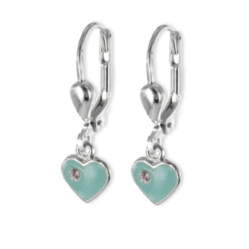 Oorbellen - Turquoise - Hartje - Zilver 925 - Z4485