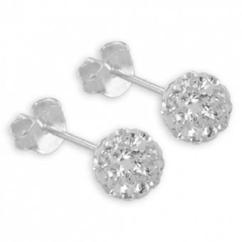 Studs Crystal White - 6 of 8 mm - Oorbellen - Zilver 925 - Z4229