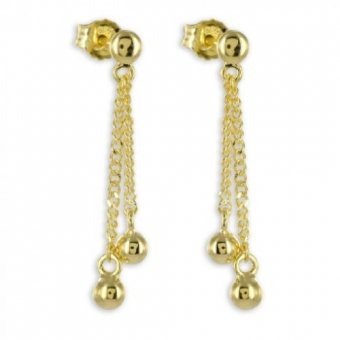 Studs Ballen - Hangende Oorbellen - Zilver 925