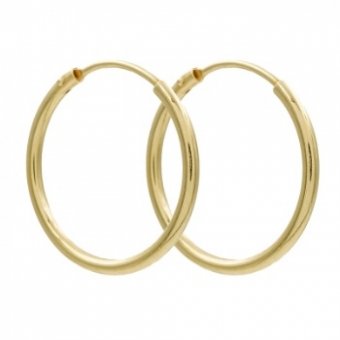 Oorbellen - Hoepels 32mm - Goud Verguld - Zilver 925 - Z5307