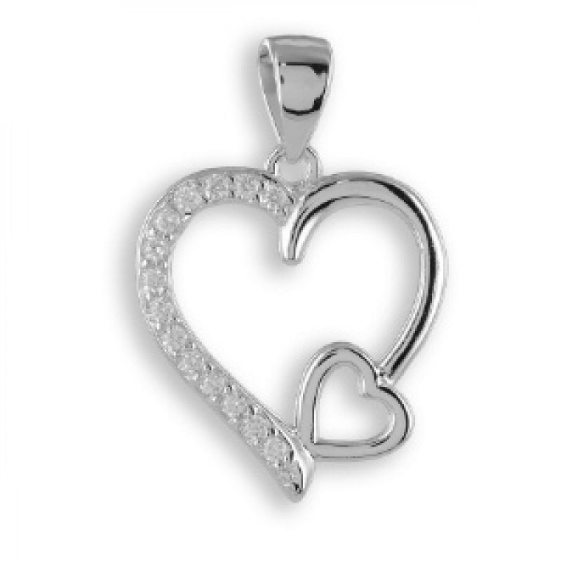 Hanger - Hart 14 Zirconia - Zilver 925 - ZH6065