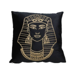 Velvet Sierkussen - 45x45cm - Zwart/Goud Egypte