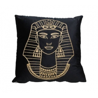 Velvet Sierkussen - 45x45cm - Zwart/Goud Egypte