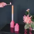 Kandelaar - Huis - Neon Roze - 6x5,5x11cm
