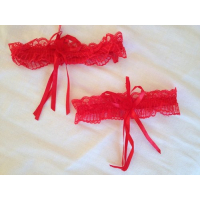 Kousenband Rood, Wit of Zwart met Strik 